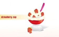 free vector Strawberry Frozen Yogurt Cup