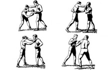 free vector Olde-Time Boxers in Classic Boxing Stances, Punching