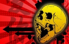 free vector Free Kanji Skull Illustration