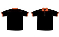free vector Free Black & Orange Collar T-Shirt Template
