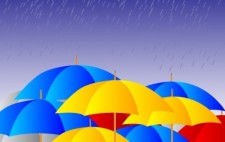 free vector Free Umbrellas in the rain Vector