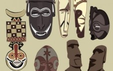 free vector Ancient masks