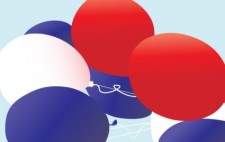free vector Red, white and blue patriotic balloons vector