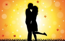 free vector Couple Kissing