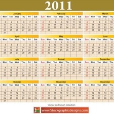 free vector 2011 Free Vector Calendar