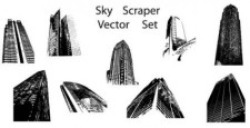 free vector Sky scraper vector set