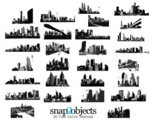 free vector 30 Free Vector Skylines: Vector Pack 03