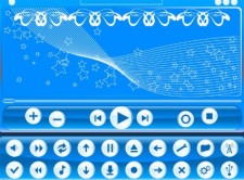 free vector Blue media player vector skin