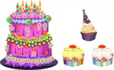 free vector Birthday Cupcakes