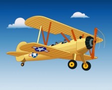 free vector Flying Vintage Aircraft
