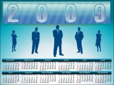 free vector 
								2009 Calendar template							