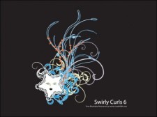free vector 
								Swirly Curls 6 - Neon Star							