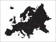free vector 
								Europe Map							