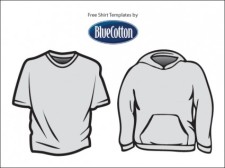 free vector 
								Blue Cotton T-Shirt Templates							