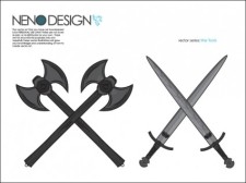free vector 
								War Tools - Axes and Swords							