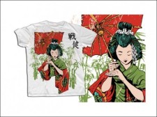 free vector 
								Japanese Geisha Vector T-Shirt Template							
