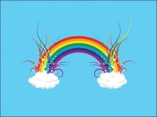 free vector 
								Rainbow in the Clouds							