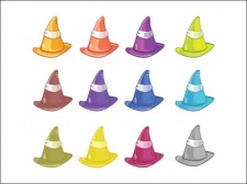 free vector 
								Colored Hats							