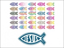 free vector 
								Jesus Fish Sticker							