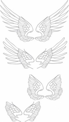 free vector FREE HAND DRAWN VECTOR WINGS