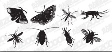 free vector Black and white insect vector material