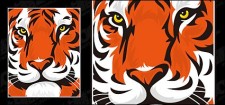 free vector Featured tiger head vector material