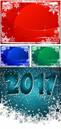 free vector New year background beautiful snowflakes vector