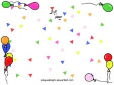 free vector Confetti Background with Balloon Frame