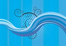 free vector Blue Waves Background