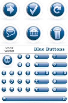 free vector Calm blue circle icon button vector