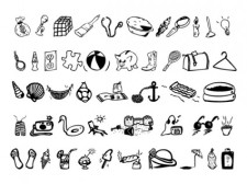 free vector A set of black vector icon daily