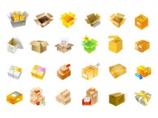 free vector Cardboard boxes of vector icons