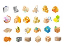 free vector Vector icon of the two cardboard boxes