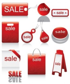 free vector Red icon vector sales discount