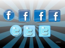 free vector Iconos Twitter & Facebook