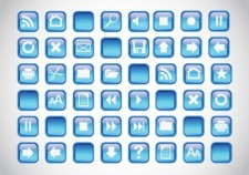free vector Blue Icons Buttons