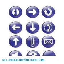 free vector Blue Glossy Icon Buttons