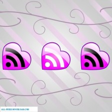 free vector RSS love icons