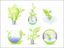 free vector Green Eco Icon Collection