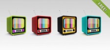 free vector Free PSD Retro TV Icons