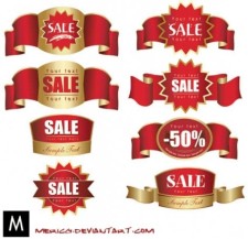 free vector Red labels vector