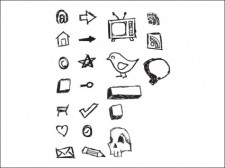 free vector 
								Hand Drawn Vector Icons							