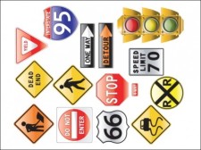 free vector 
								Road Signs & Traffic Light							