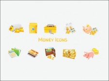 free vector 
								Money Icons							