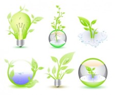 free vector Green Eco Icon Collection