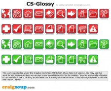 free vector Red and green craigSoup Glossy Icons