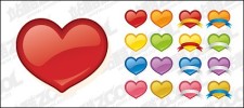 free vector Web2.0 style heart-shaped icon vector material