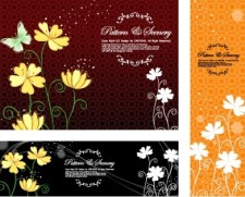free vector Butterfly flowers vector background classical pattern