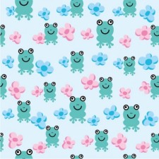 free vector Continuous background lovely vector flowers frog