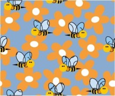 free vector Cute bee flowers vector 2 continuous background